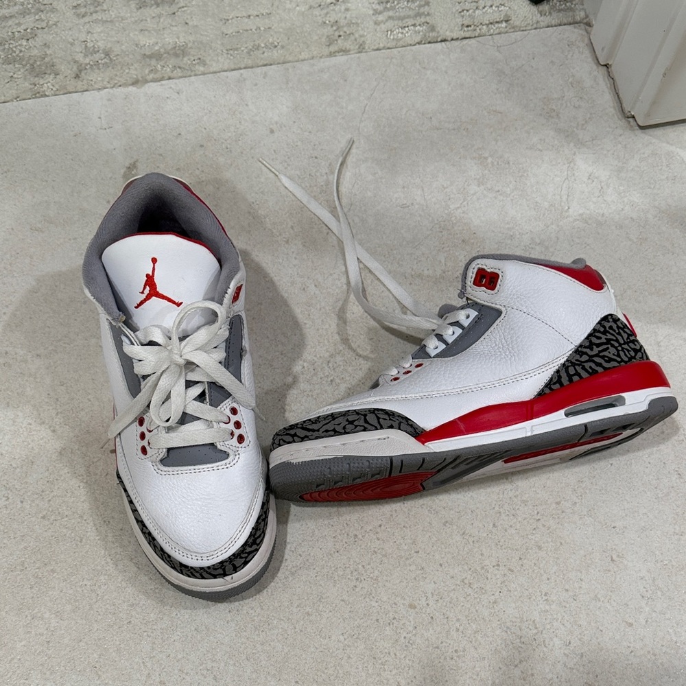 Jordan Kids Sneakers in White, Red, and Gray